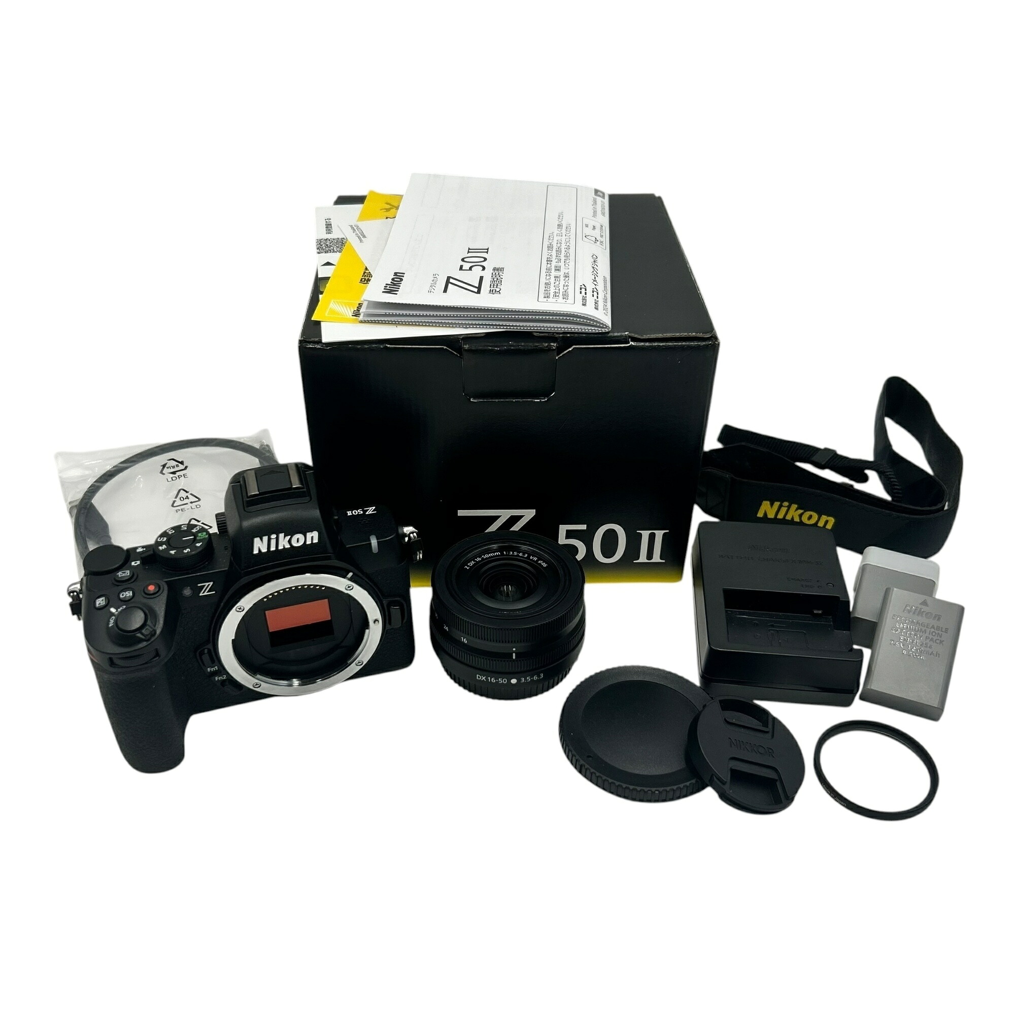 ■美品 Nikon Z50II DX16-50 VR水晶体一揃いの道具 銀鏡受け答え一眼写真機 判定基準望遠レンズ一揃いの道具 シャッター発生率2832枚 元箱付2562384