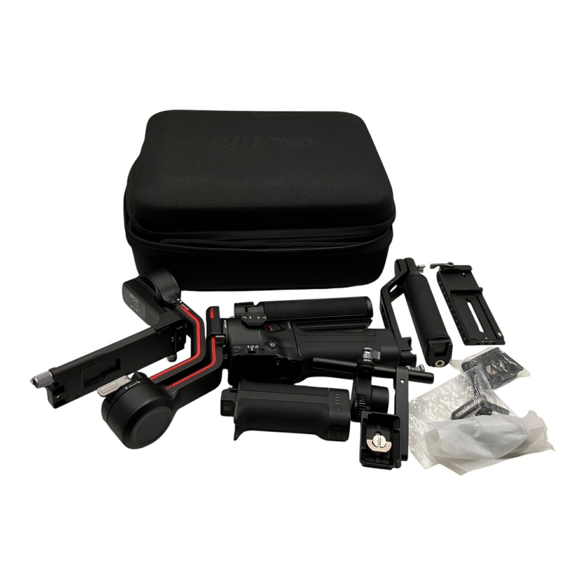 ■DJI RS 3 3軸ジンバル 安定器 動くこと突きとめる済み 乾電池2本 容れもの付 クイックリリースプレート 三脚架手持ち部分付2573007