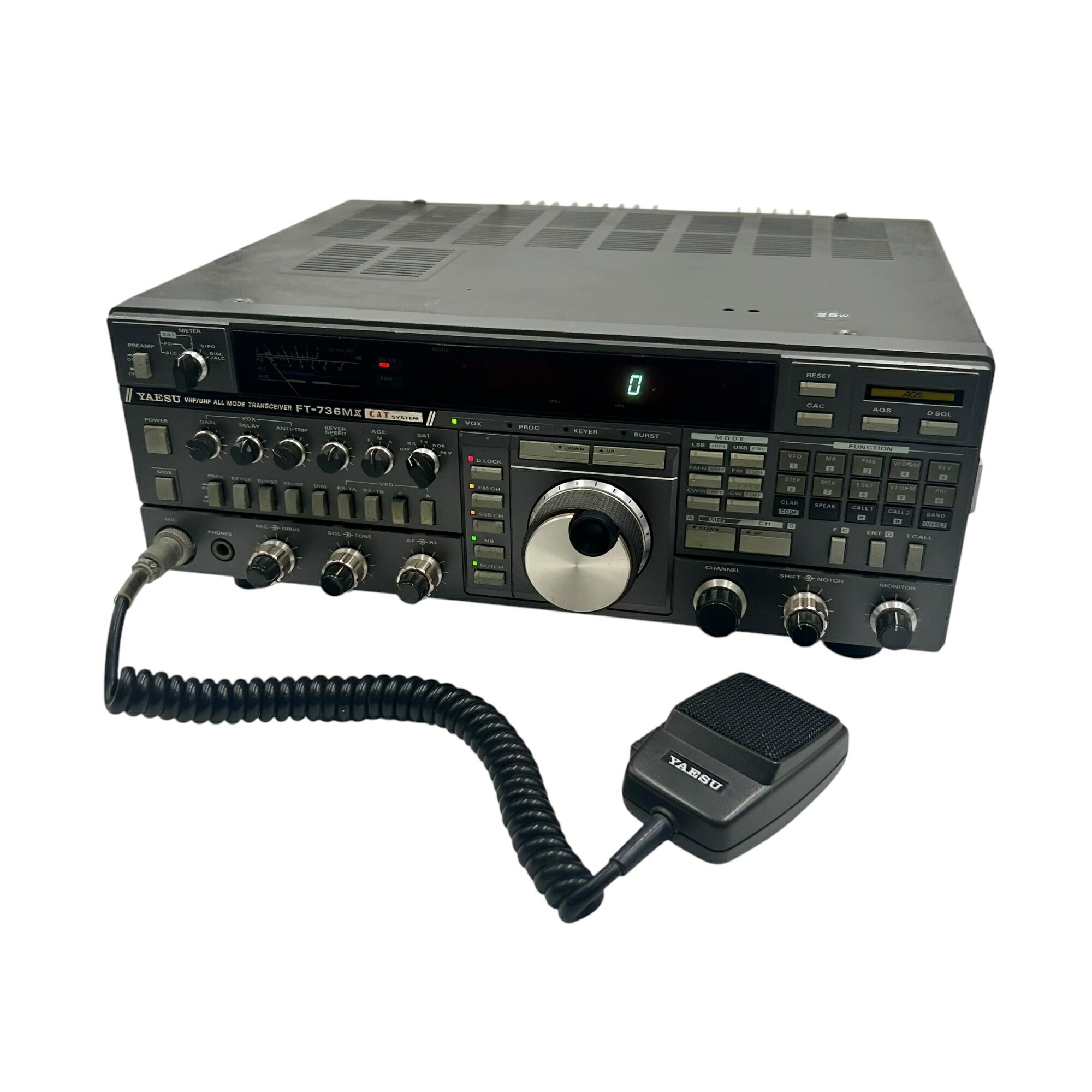 ■YAESU FT-736M VHF/UHF オール流行り物 トランシーバー 無線電話機 マイクロホン ワット数有線テレビ付 八重洲無線2592640