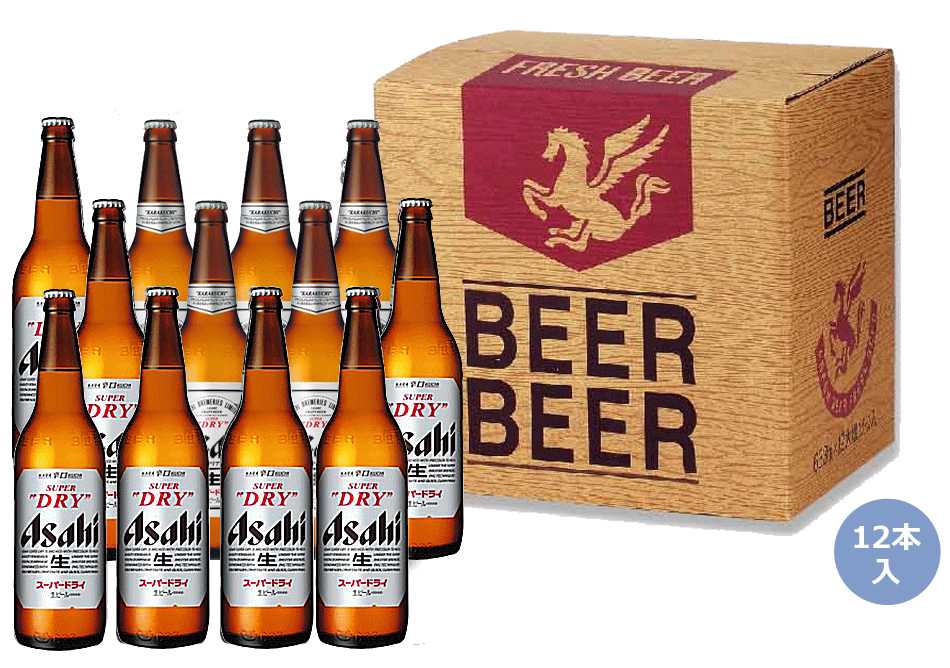 楽天市場】アサヒスーパードライ 633ml 大瓶ビール 6本ギフト
