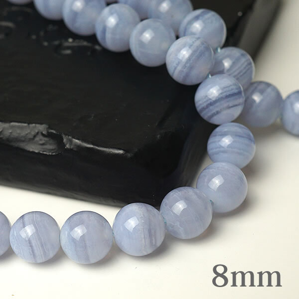 【1連/連売り】ブルーレースアゲート 8mm 穴あきビーズ ばら売り 粒売り 天然石 パワーストーン アクセサリー ハンドメイド パーツ ブレスレット ペンダント ネックレス ピアス イヤリング製作｜Ma Lina stone jewelry 8,496円