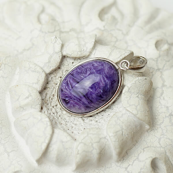 楽天市場】チャロアイト シルバー ペンダントトップ オーバル 天然石