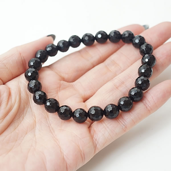 楽天市場】オニキス ブラックカルセドニー ブレスレット16mm 黒