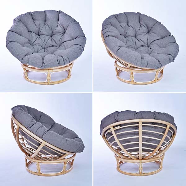 パパサンチェア ラタン パラボラチェア 軽量 クッション ナチュラル