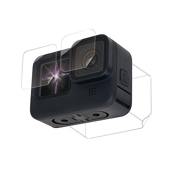 まとめ エレコム GoPro HERO9 Black用 保護フィルム ガラスフィルム 親水性 耐衝撃 指紋防止 光沢 硬度3H 前面 背面  レンズ用各1枚 AC-GP9BFLPAFFG 最大の割引