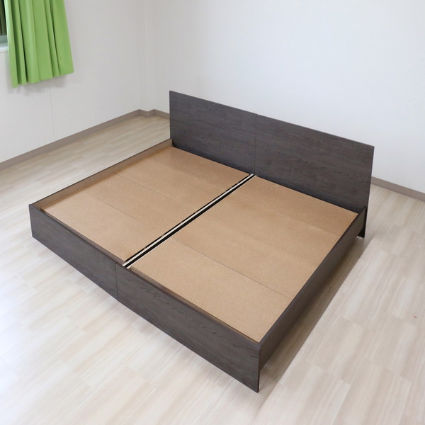 木製パネルベッド Bred-panel ワイドキング280cm（ダブル ダブル） フレームのみ アッシュブラウン 組立式 マットレス別売 ベッド 