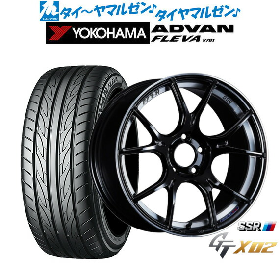 [ﾏﾗｿﾝ期間]P最大42倍&ｸｰﾎﾟﾝ配布 新品 サマータイヤ ホイール4本セット タナベ SSR GT X02 17インチ 7.0J ヨコハマ ADVAN アドバン フレバ V701 205/55R17