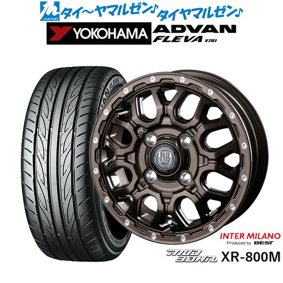新品 サマータイヤ ホイール4本セットインターミラノ マッドバーン XR-800M15インチ 4.5Jヨコハマ ADVAN アドバン フレバ V701165/55R15|カーポートマルゼン 店