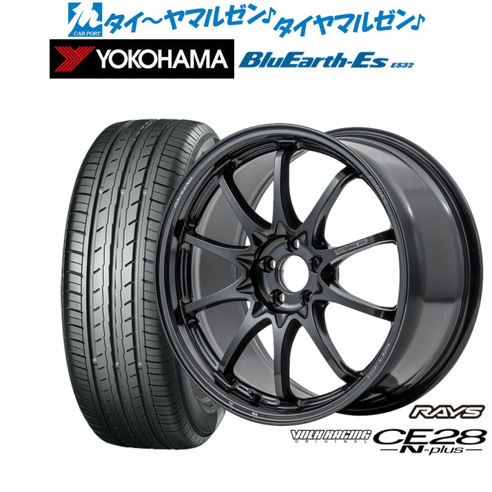 [マラソン期間]割引クーポン配布 新品 サマータイヤ ホイール4本セット レイズ ボルクレーシング CE28 N-plus 18インチ 8.0J ヨコハマ BluEarth-ES ブルーアースイーエス ES32 215/40R18