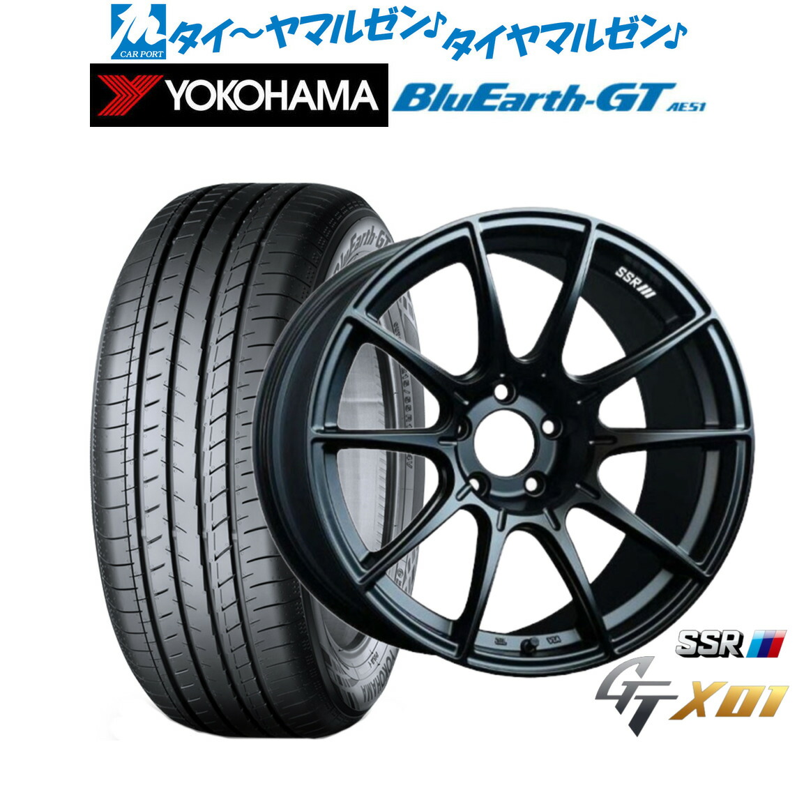 新品 サマータイヤ ホイール4本セットタナベ SSR GT X0118インチ 7.5Jヨコハマ BluEarth ブルーアース GT (AE51) 215/40R18|カーポートマルゼン 店