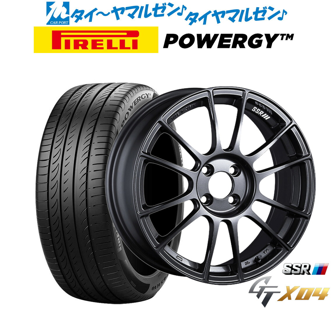 新品 サマータイヤ ホイール4本セットタナベ SSR GT X0416インチ 6.5Jピレリ POWERGY (パワジー)195/55R16|カーポートマルゼン 店