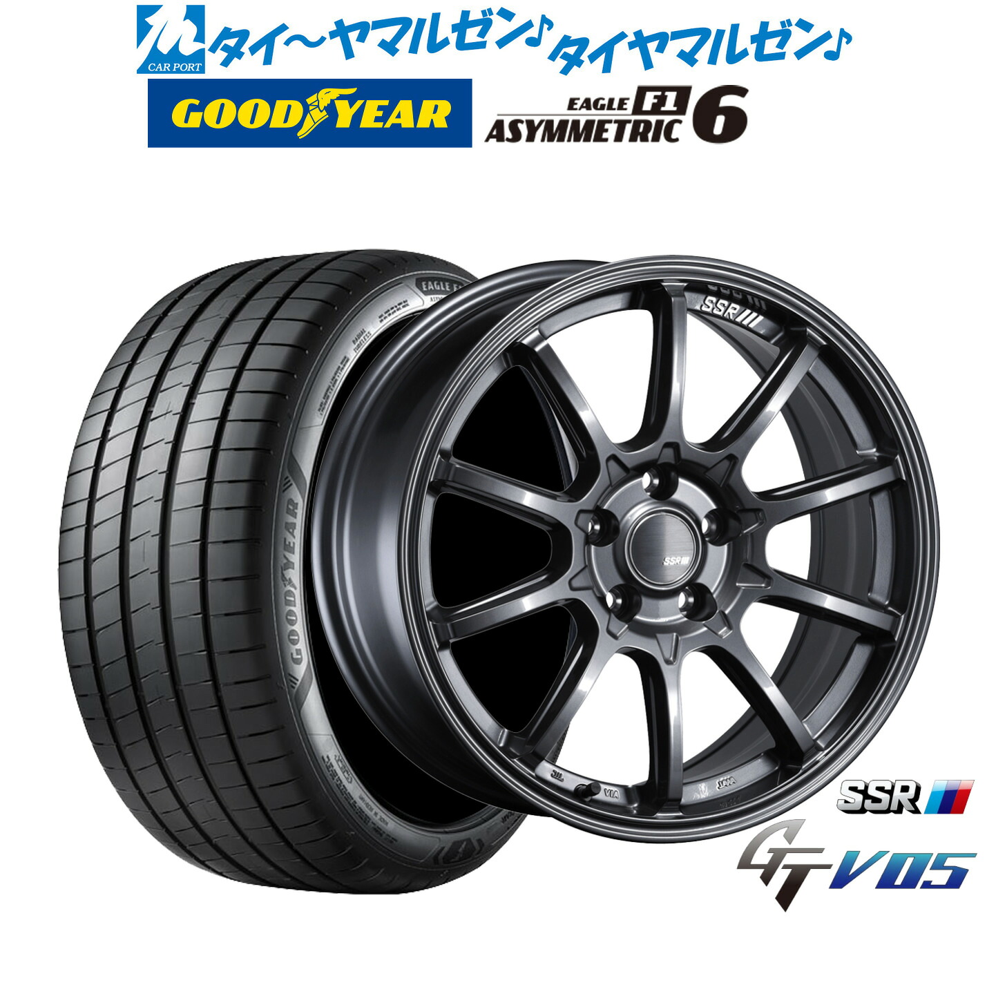 新品 サマータイヤ ホイール4本セットタナベ SSR GT V0518インチ 7.5Jグッドイヤー イーグル F1 アシメトリック6235/45R18|カーポートマルゼン 店