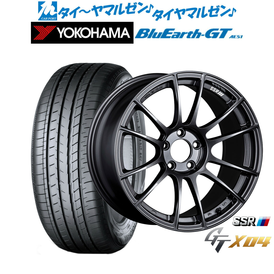 新品 サマータイヤ ホイール4本セット タナベ SSR GT X04 18インチ 7.5J ヨコハマ BluEarth ブルーアース GT (AE51) 215/45R18