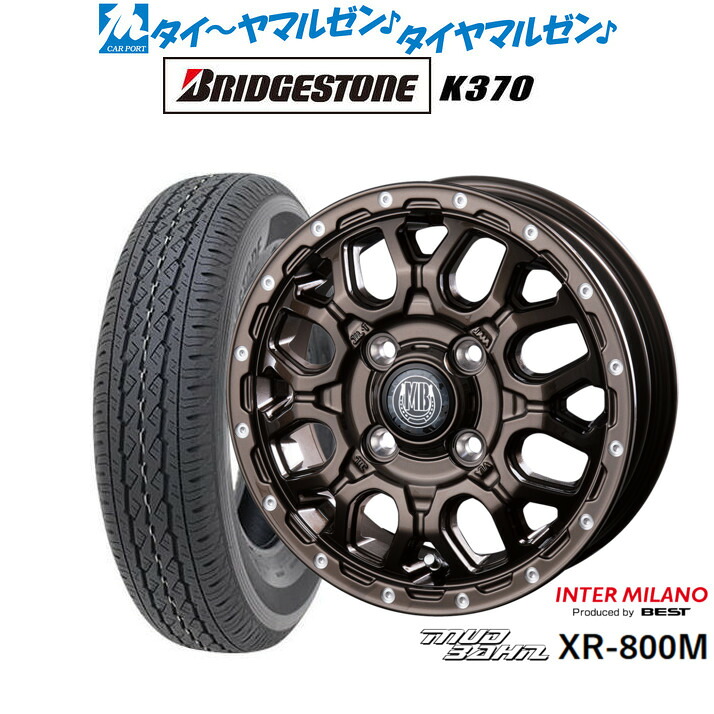 新品 サマータイヤ ホイール4本セット インターミラノ マッドバーン XR-800M 12インチ 4.0J ブリヂストン K370 145/80R12