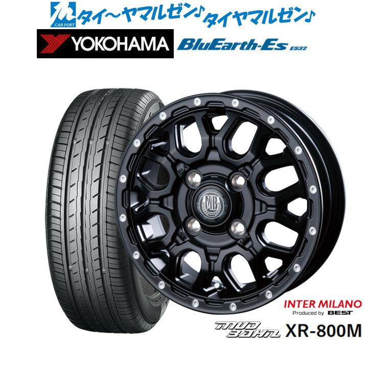 [ﾏﾗｿﾝ期間]P最大42倍&ｸｰﾎﾟﾝ配布 新品 サマータイヤ ホイール4本セット インターミラノ マッドバーン XR-800M 14インチ 4.5J ヨコハマ BluEarth-ES ブルーアースイーエス ES32 165/65R14