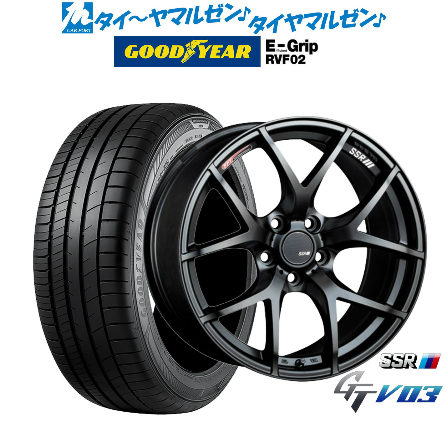 [マラソン期間]割引クーポン配布新品 サマータイヤ ホイール4本セットタナベ SSR GT V0317インチ 7.0Jグッドイヤー エフィシエント グリップ RVF02215/45R17｜カーポートマルゼン 店