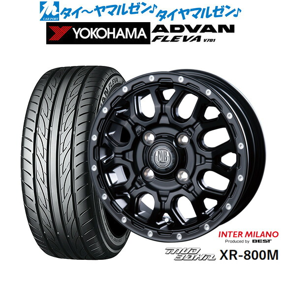 新品 サマータイヤ ホイール4本セットインターミラノ マッドバーン XR-800M15インチ 4.5Jヨコハマ ADVAN アドバン フレバ V701165/55R15｜カーポートマルゼン 店
