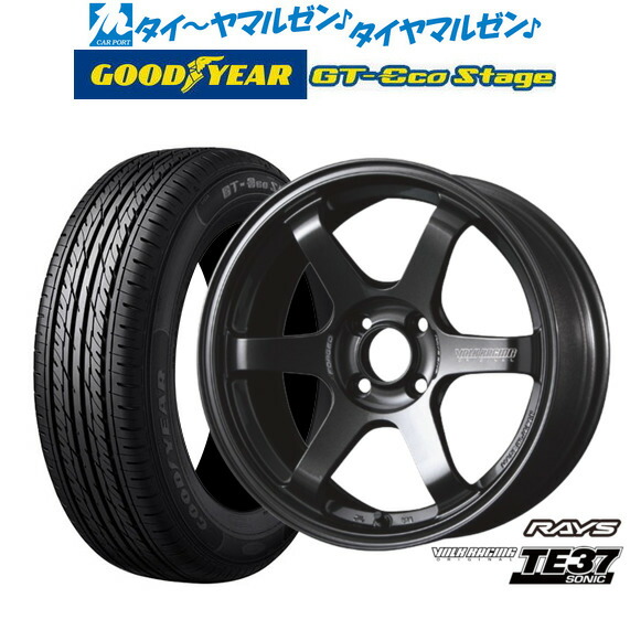 [18日]割引クーポン配布 新品 サマータイヤ ホイール4本セット レイズ ボルクレーシング TE37 SONIC(ソニック) 15インチ 6.0J グッドイヤー GT-エコ ステージ 165/65R15