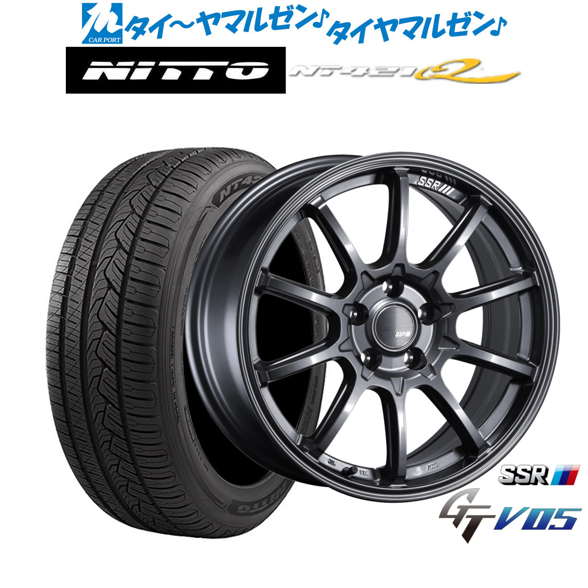 新品 サマータイヤ ホイール4本セットタナベ SSR GT V0518インチ 7.5JNITTO NT421Q 235/50R18｜カーポートマルゼン 店
