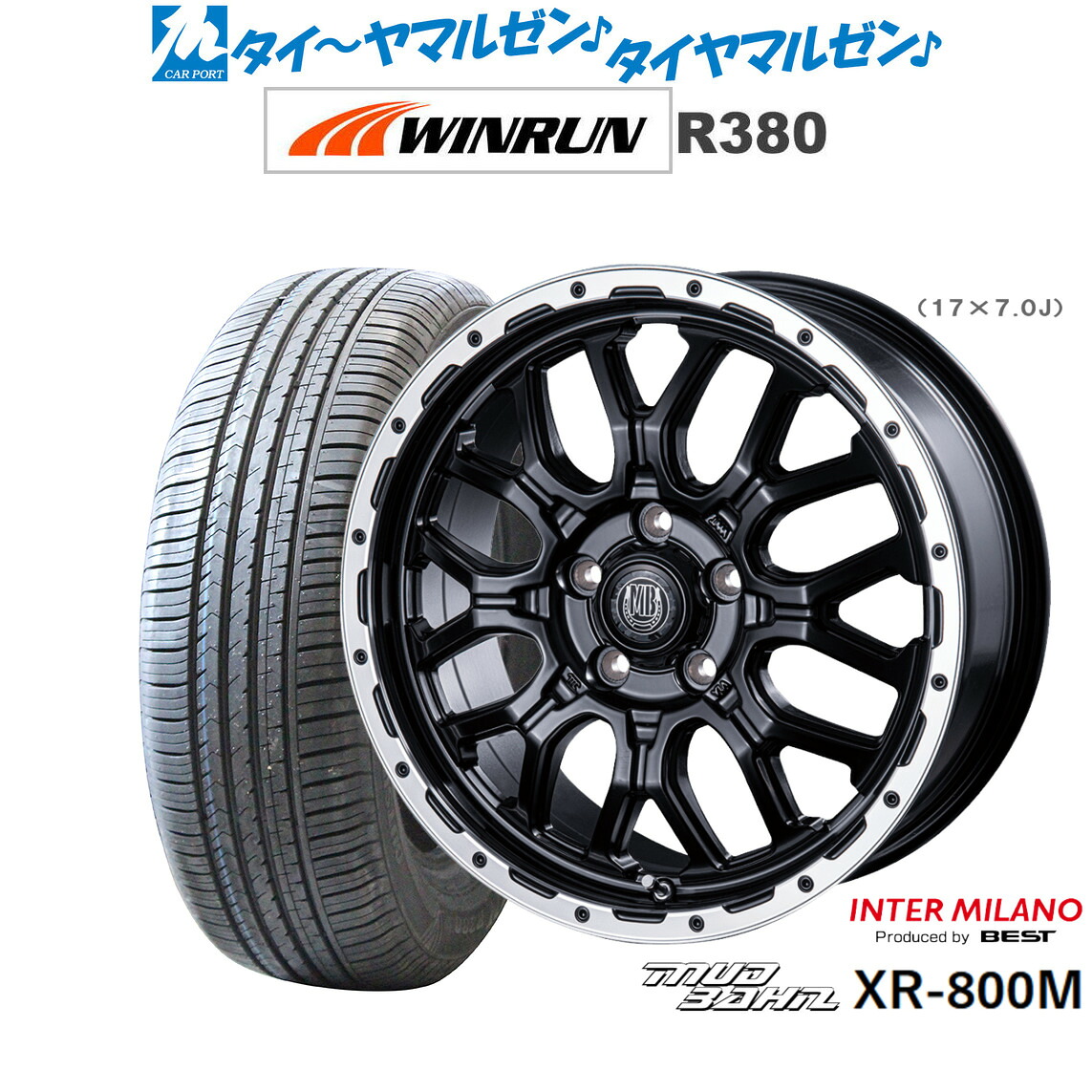新品 サマータイヤ ホイール4本セット インターミラノ マッドバーン XR-800M 18インチ 7.5J WINRUN ウインラン R380 225/60R18