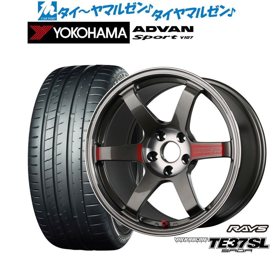 [ﾏﾗｿﾝ期間]P最大42倍&ｸｰﾎﾟﾝ配布 新品 サマータイヤ ホイール4本セット レイズ ボルクレーシング TE37 サーガ SL 18インチ 8.5J ヨコハマ ADVAN アドバン Sport (V107) 245/40R18