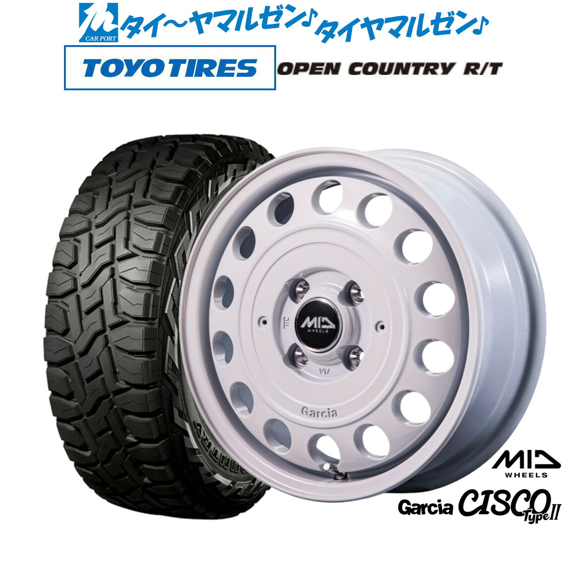 [マラソン期間]割引クーポン配布新品 オフロードタイヤ ホイール4本セットMID ホイールズ ガルシア シスコ Type214インチ 4.5Jトーヨータイヤ OPEN COUNTRY オープンカントリー RT 155/65R14｜カーポートマルゼン 店