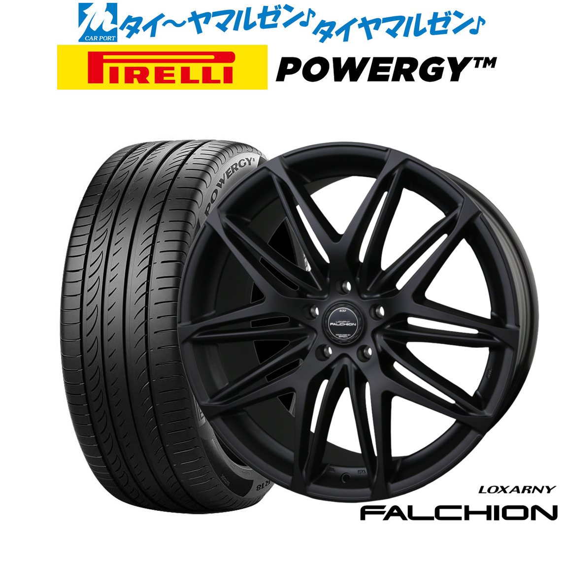 [ﾏﾗｿﾝ期間]P最大42倍&ｸｰﾎﾟﾝ配布 新品 サマータイヤ ホイール4本セット BADX ロクサーニ ファルシオン Black Edition 19インチ 8.0J ピレリ POWERGY (パワジー) 225/40R19
