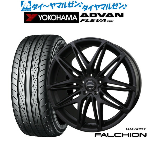 [ﾏﾗｿﾝ期間]P最大42倍&ｸｰﾎﾟﾝ配布 新品 サマータイヤ ホイール4本セット BADX ロクサーニ ファルシオン Black Edition 18インチ 7.5J ヨコハマ ADVAN アドバン フレバ V701 235/55R18