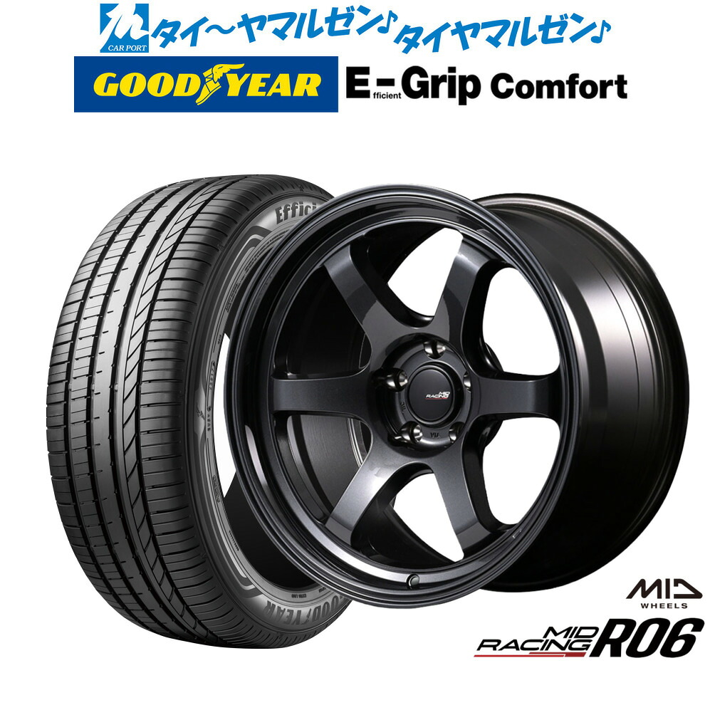 新品 サマータイヤ ホイール4本セット MID レーシング R06 18インチ 8.5J グッドイヤー エフィシエント グリップ コンフォート 215/40R18