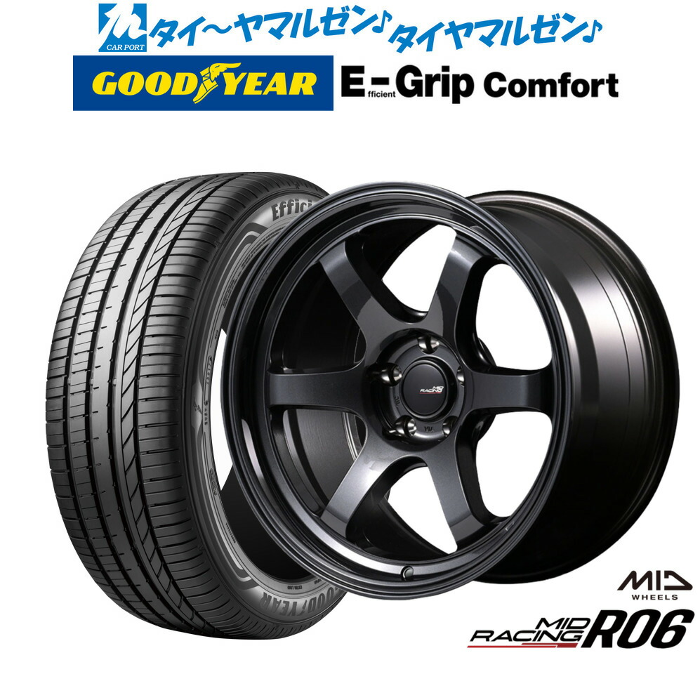 新品 サマータイヤ ホイール4本セット MID レーシング R06 18インチ 7.5J グッドイヤー エフィシエント グリップ コンフォート 215/40R18