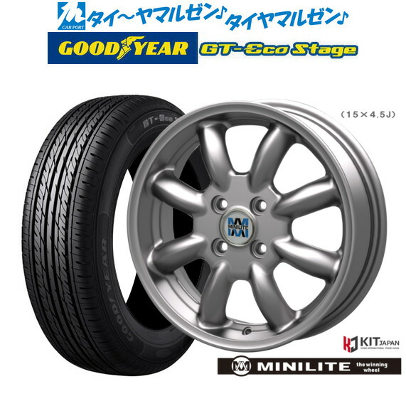 [18日]割引クーポン配布 新品 サマータイヤ ホイール4本セット ミニライト 15インチ 4.5J グッドイヤー GT-エコ ステージ 165/65R15