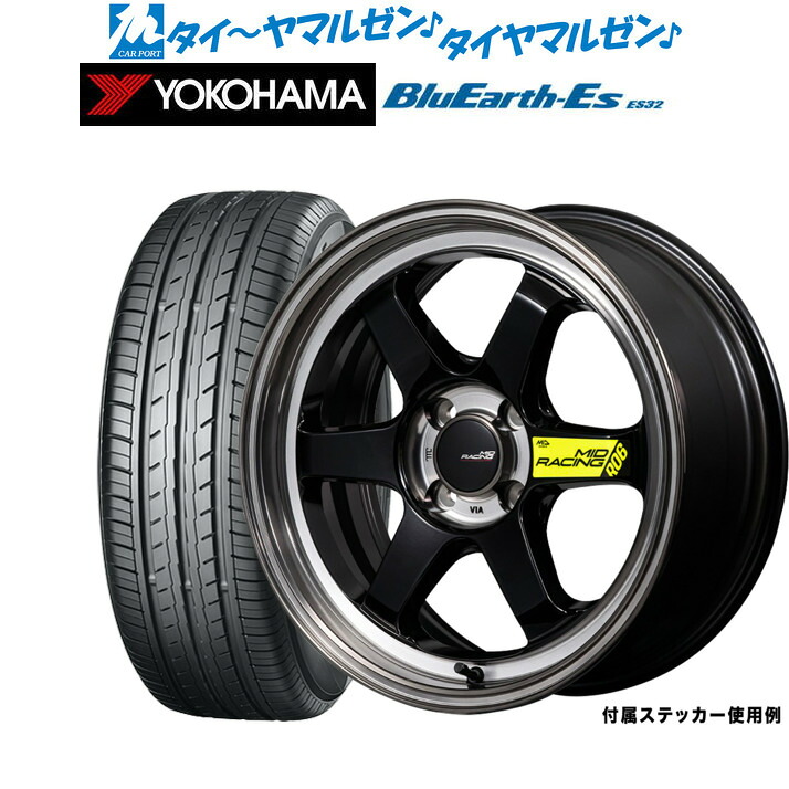 [ﾏﾗｿﾝ期間]P最大42倍&ｸｰﾎﾟﾝ配布 新品 サマータイヤ ホイール4本セット MID レーシング R06 18インチ 7.5J ヨコハマ BluEarth-ES ブルーアースイーエス ES32 225/40R18