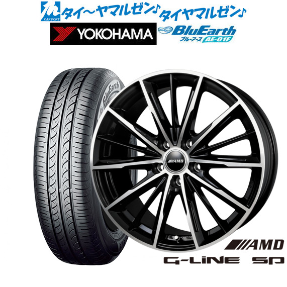新品 サマータイヤ ホイール4本セット BADX AMD G-Line SP 16インチ 6.5J ヨコハマ BluEarth ブルーアース (AE-01F) 205/55R16