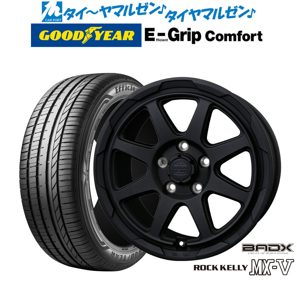 新品 サマータイヤ ホイール4本セットBADX ロックケリー ROCK KELLY MX-V17インチ 7.0Jグッドイヤー エフィシエント グリップ コンフォート195/60R17|カーポートマルゼン 店
