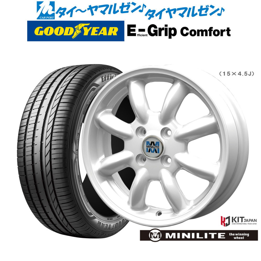 新品 サマータイヤ ホイール4本セットミニライト15インチ 4.5Jグッドイヤー エフィシエント グリップ コンフォート165/50R15|カーポートマルゼン 店