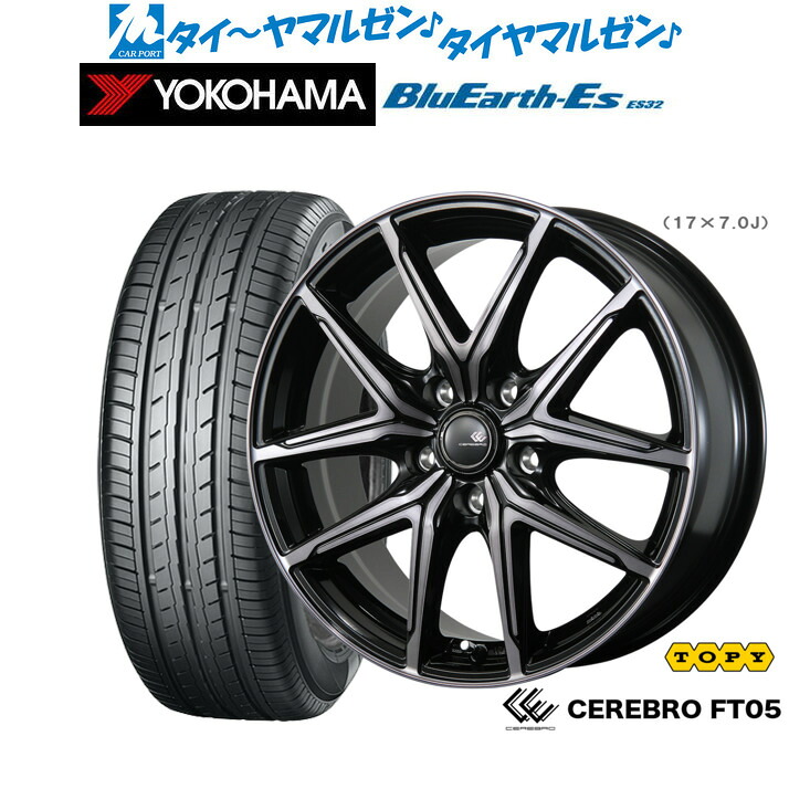 [ﾏﾗｿﾝ期間]P最大42倍&ｸｰﾎﾟﾝ配布 新品 サマータイヤ ホイール4本セット トピー セレブロ FT05 16インチ 6.0J ヨコハマ BluEarth-ES ブルーアースイーエス ES32 195/60R16
