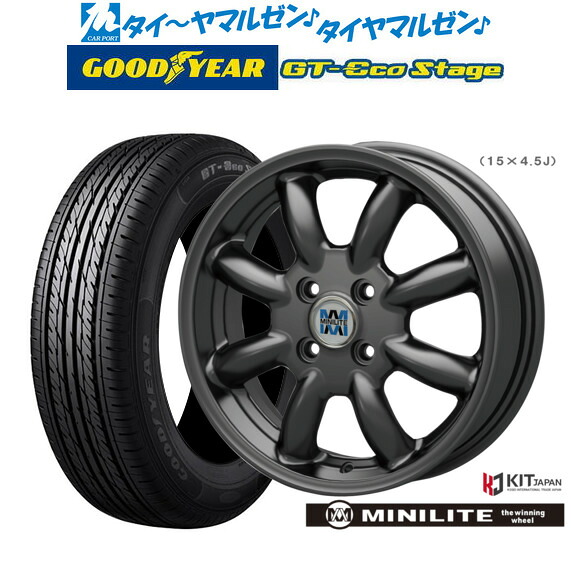 [18日]割引クーポン配布 新品 サマータイヤ ホイール4本セット ミニライト 15インチ 4.5J グッドイヤー GT-エコ ステージ 165/65R15 67,375円