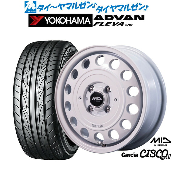 新品 サマータイヤ ホイール4本セット MID ホイールズ ガルシア シスコ Type2 15インチ 4.5J ヨコハマ ADVAN アドバン フレバ V701 165/50R15