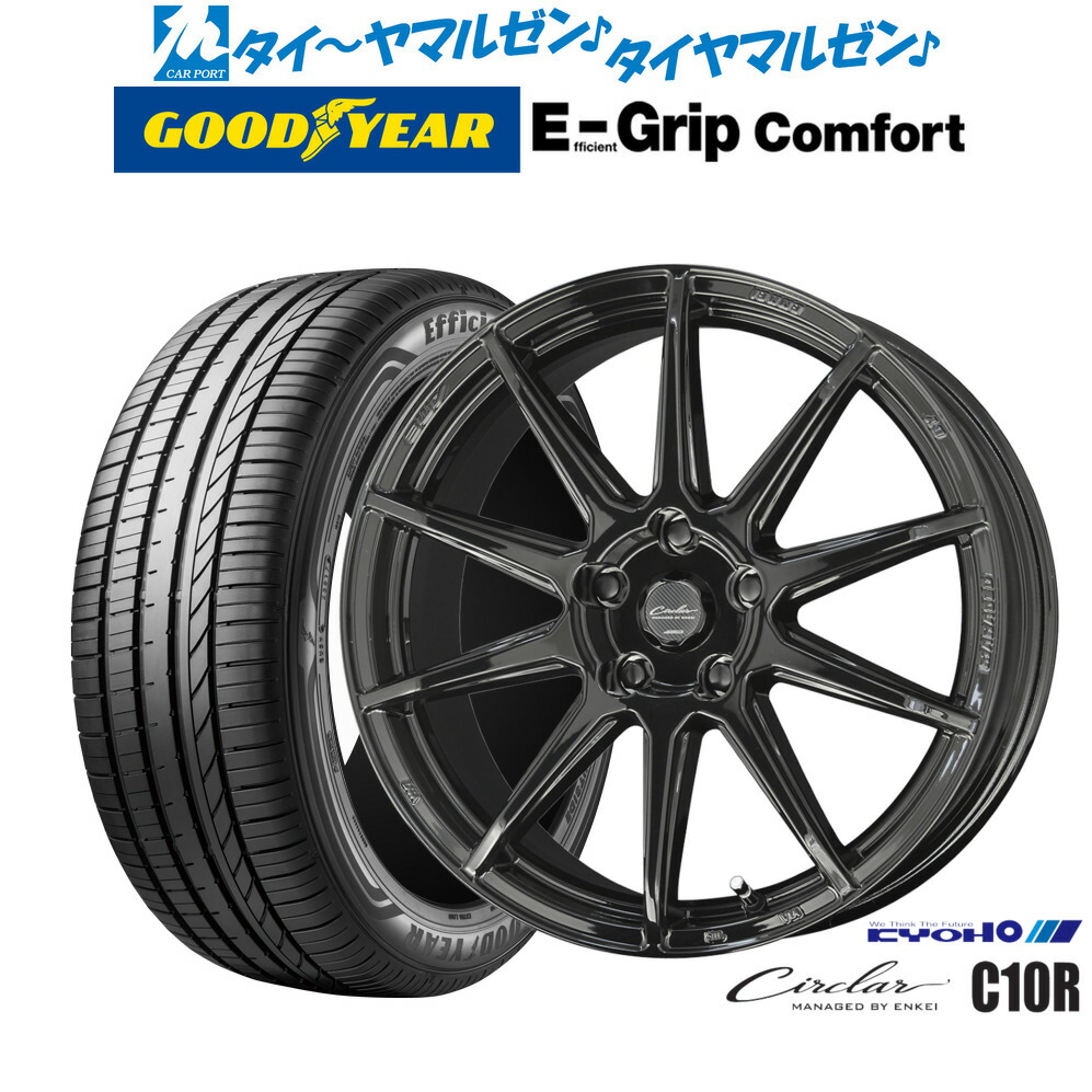 新品 サマータイヤ ホイール4本セット KYOHO サーキュラー C10R 18インチ 8.0J グッドイヤー エフィシエント グリップ コンフォート 245/50R18