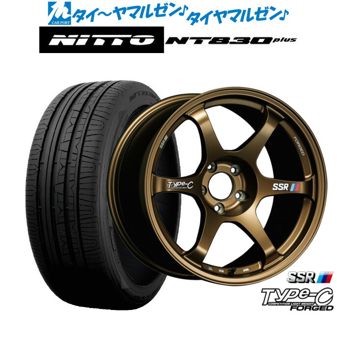 [ﾏﾗｿﾝ期間]P最大42倍&ｸｰﾎﾟﾝ配布 新品 サマータイヤ ホイール4本セット タナベ SSR Type-C FORGED 18インチ 8.0J NITTO NT830 plus 225/45R18
