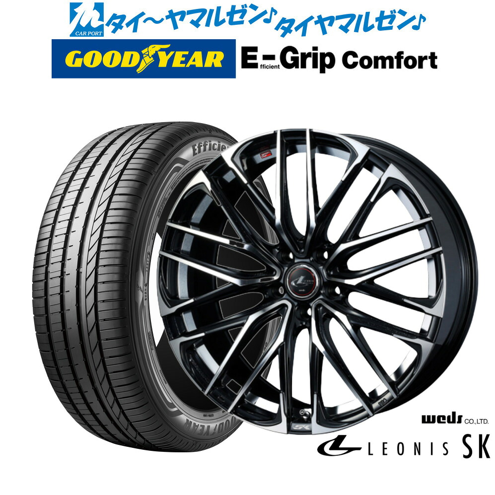 [18日]割引クーポン配布 新品 サマータイヤ ホイール4本セット ウェッズ レオニス SK 17インチ 7.0J グッドイヤー エフィシエント グリップ コンフォート 215/40R17