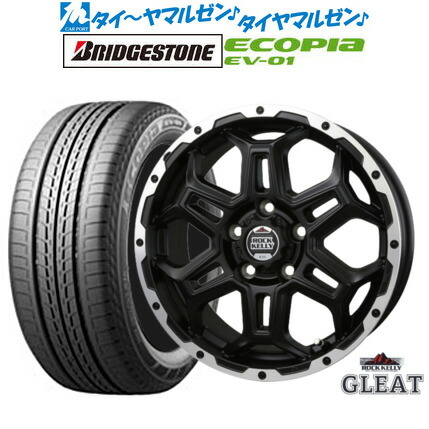 [18日]割引クーポン配布 新品 サマータイヤ ホイール4本セット BADX ロックケリー ROCK KELLY グリート(5穴) 16インチ 6.5J ブリヂストン ECOPIA エコピア EV-01 205/55R16 98,065円