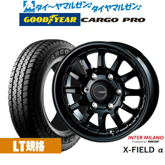 [マラソン期間]割引クーポン配布 新品 サマータイヤ ホイール4本セット インターミラノ クロスフィールド α(アルファ) 15インチ 6.0J グッドイヤー カーゴ プロ 195/80R15