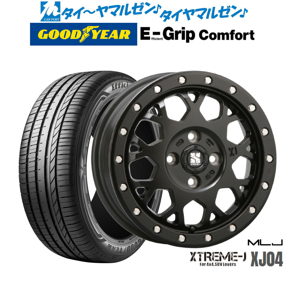 [ﾏﾗｿﾝ期間]P最大42倍&ｸｰﾎﾟﾝ配布 新品 サマータイヤ ホイール4本セット MLJ エクストリーム XJ04 14インチ 4.5J グッドイヤー エフィシエント グリップ コンフォート 155/55R14