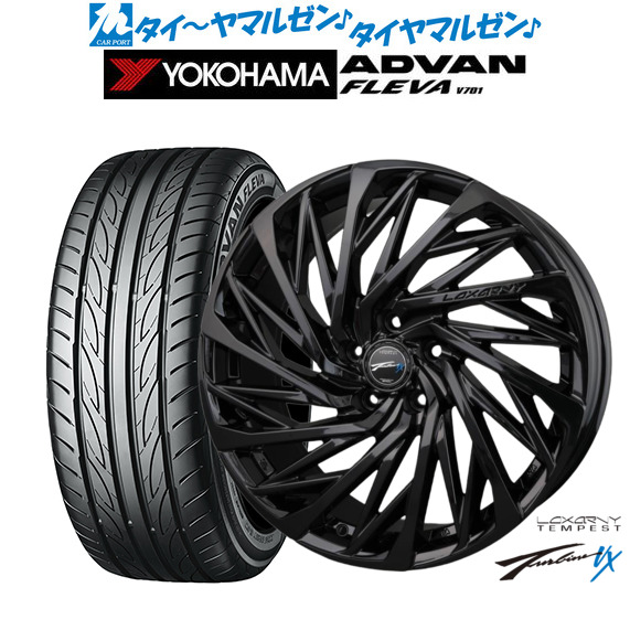 新品 サマータイヤ ホイール4本セット BADX ロクサーニ テンペストタービンVX Black Edition 18インチ 7.5J ヨコハマ ADVAN アドバン フレバ V701 215/40R18