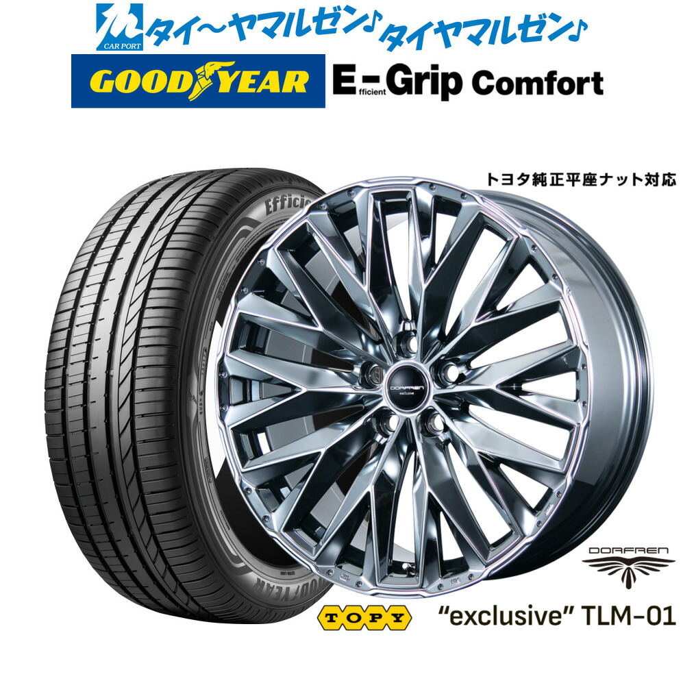 [18日]割引クーポン配布 新品 サマータイヤ ホイール4本セット トピー ドルフレン エクスクルーシブ TLM-01 19インチ 8.0J グッドイヤー エフィシエント グリップ コンフォート 245/40R19