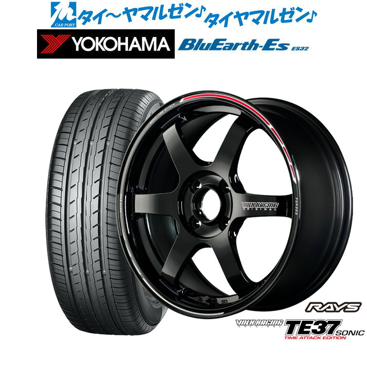 新品 サマータイヤ ホイール4本セット レイズ ボルクレーシング TE37 SONIC(ソニック) TIME ATTACK EDITION 16インチ 6.0J ヨコハマ BluEarth-ES ブルーアースイーエス ES32 185/60R16