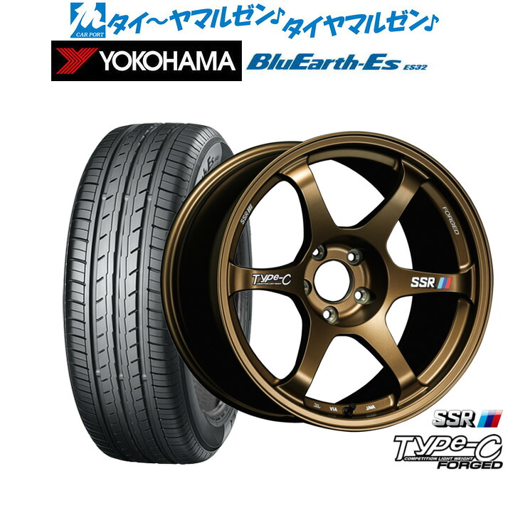 [ﾏﾗｿﾝ期間]P最大42倍&ｸｰﾎﾟﾝ配布 新品 サマータイヤ ホイール4本セット タナベ SSR Type-C FORGED 18インチ 7.5J ヨコハマ BluEarth-ES ブルーアースイーエス ES32 215/45R18