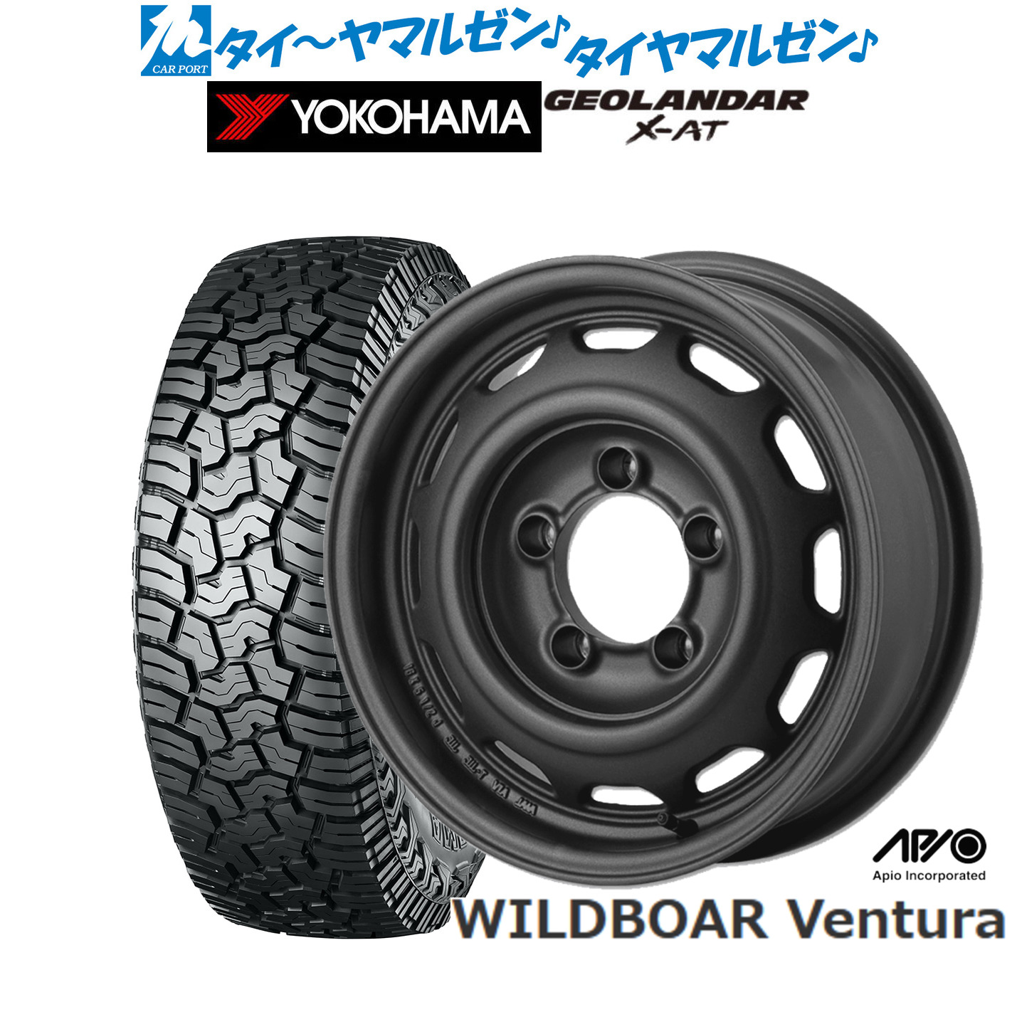 新品 サマータイヤ ホイール4本セットアピオ WILDBOAR ワイルドボア ベンチュラ16インチ 5.5Jヨコハマ GEOLANDAR ジオランダー X-AT (G016)215/70R16|カーポートマルゼン 店