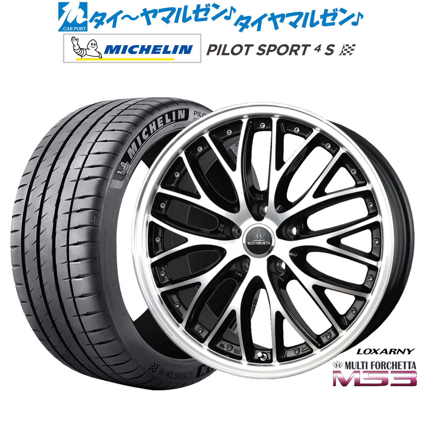 新品 サマータイヤ ホイール4本セット BADX ロクサーニ マルチフォルケッタ MS3 20インチ 8.0J ミシュラン パイロット スポーツ 4S 225/35R20